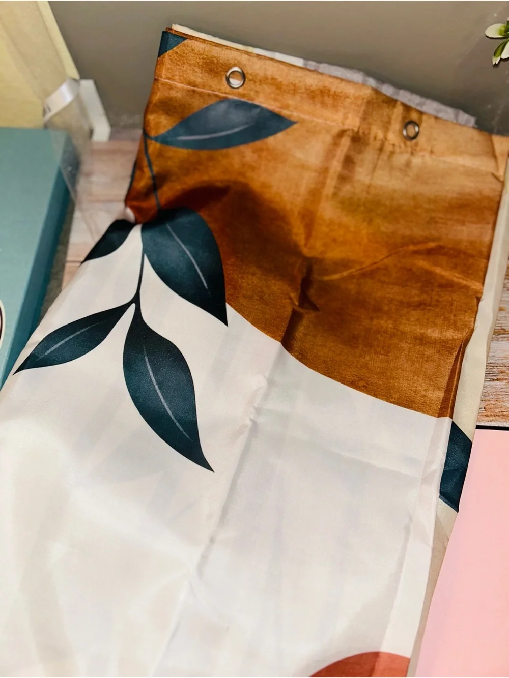 Botanical Arch Shower Curtain, Bathroom Rug and Hand Towel-new